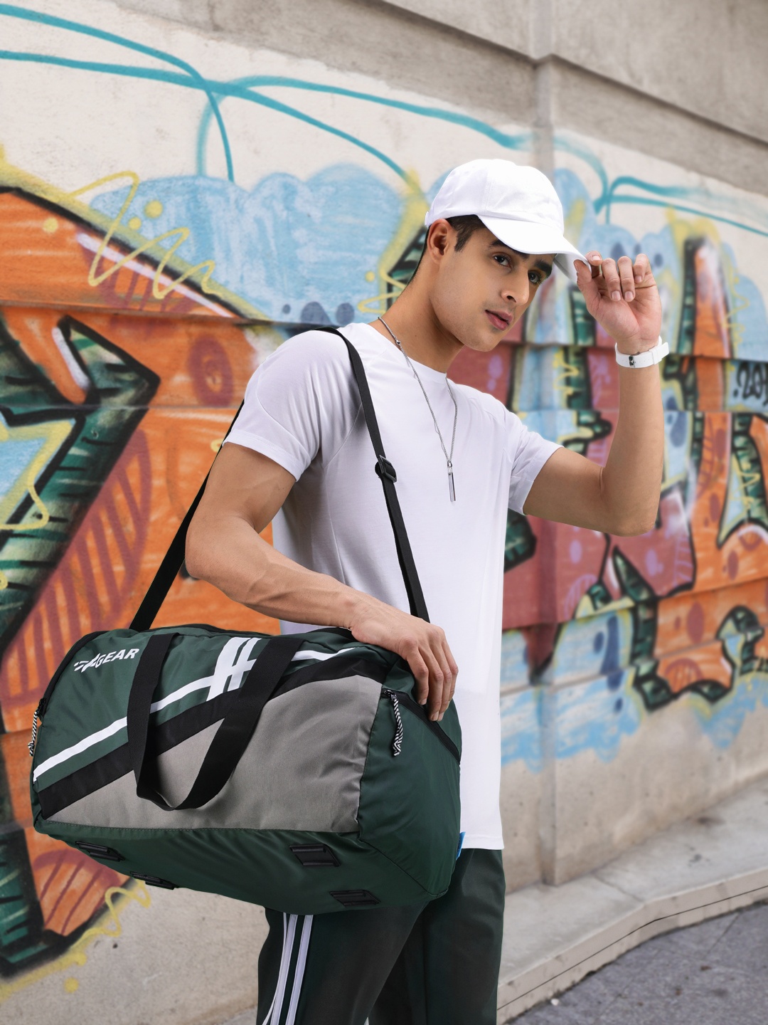 

F Gear Unisex Green Solid Gym Duffel Bag