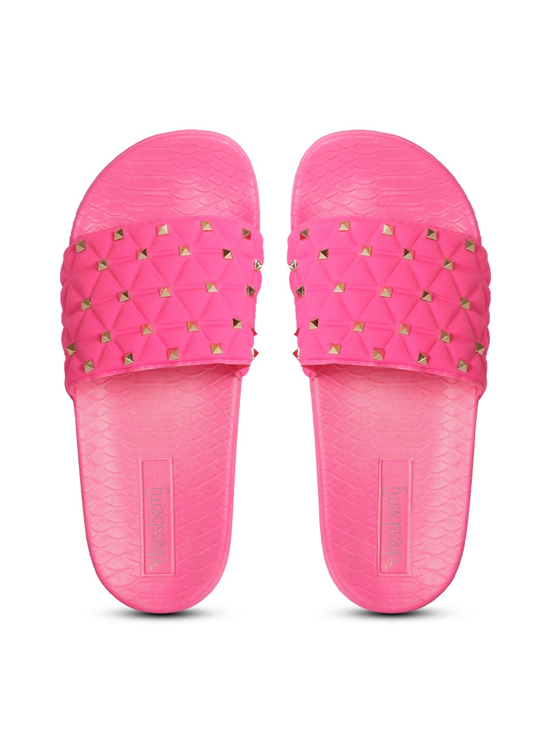 

DressBerry Women Pink & Gold-Toned Embellished Sliders