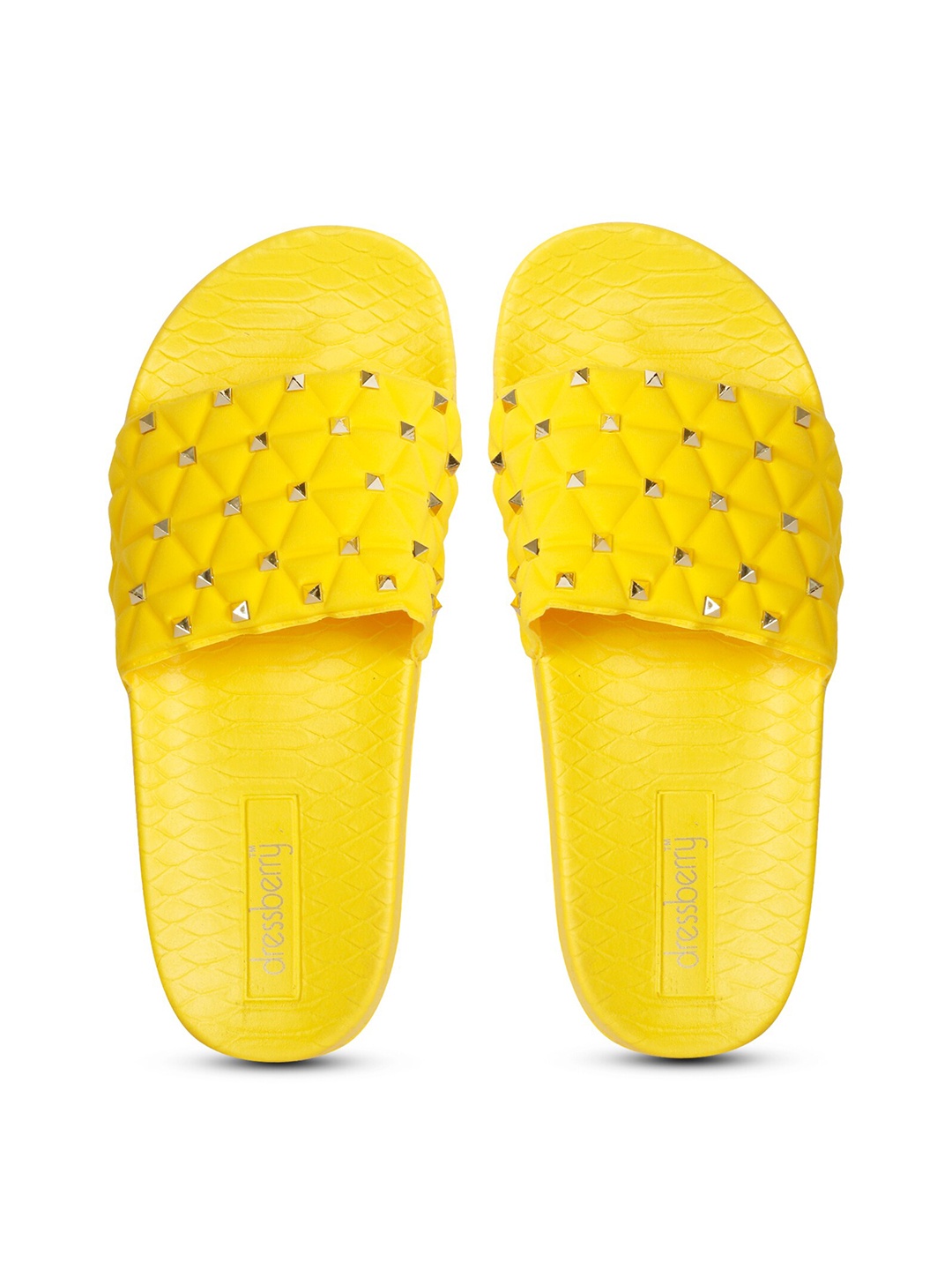 

DressBerry Women Yellow Embellished Sliders
