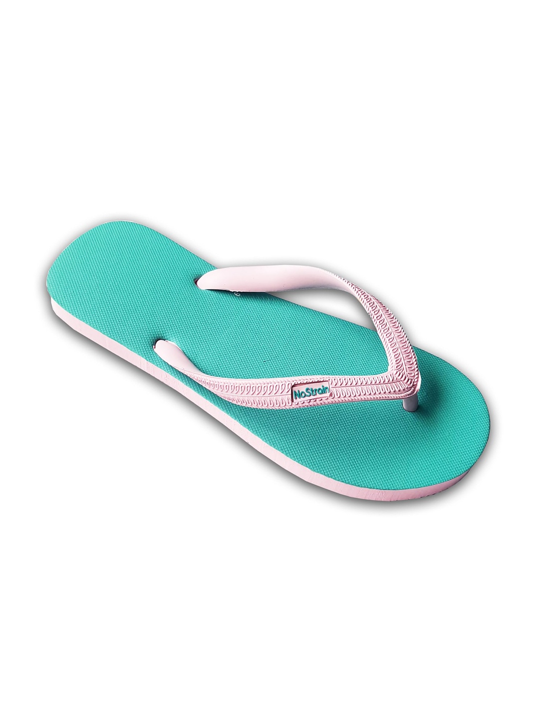 

NoStrain Men Green & Pink Rubber Thong Flip-Flops