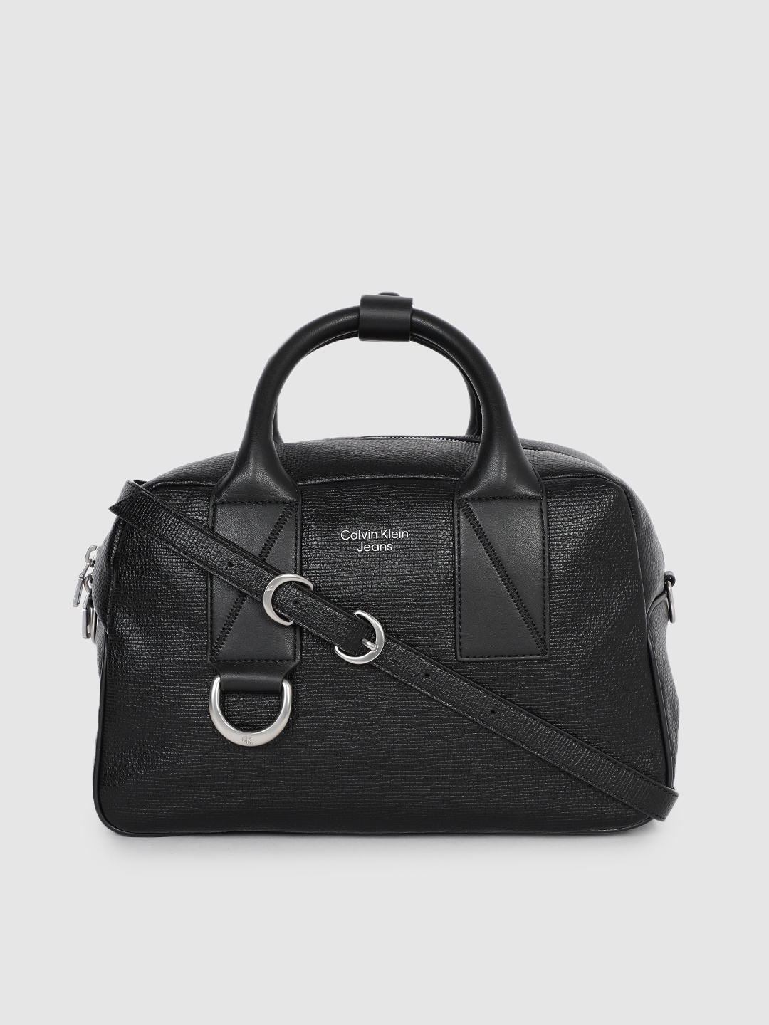 

Calvin Klein Jeans Women Black Textured Structured Handheld Bag