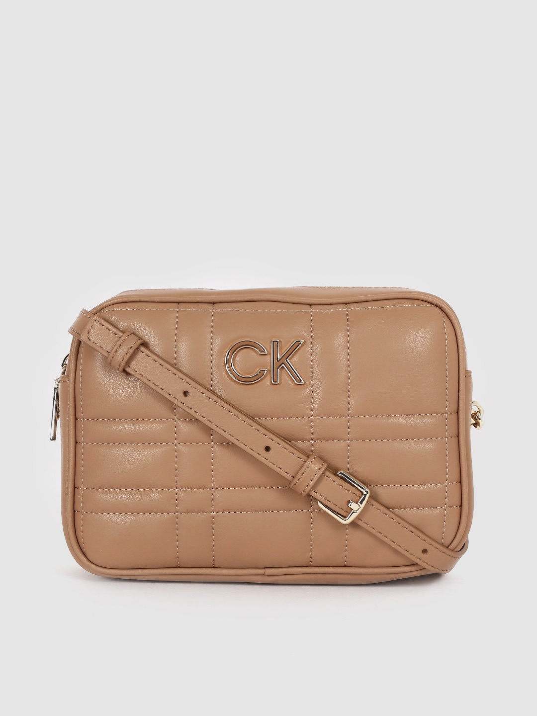 

Calvin Klein Jeans Women Brown Solid Camera Bag with Quilted Detail