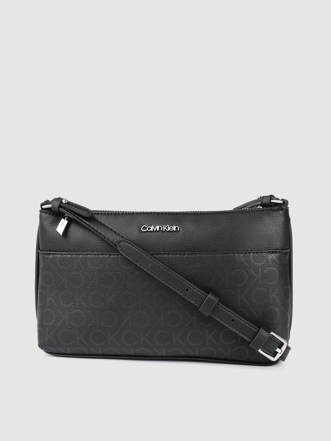 

Calvin Klein Jeans Black Brand Logo Print Regular Structured Sling Bag