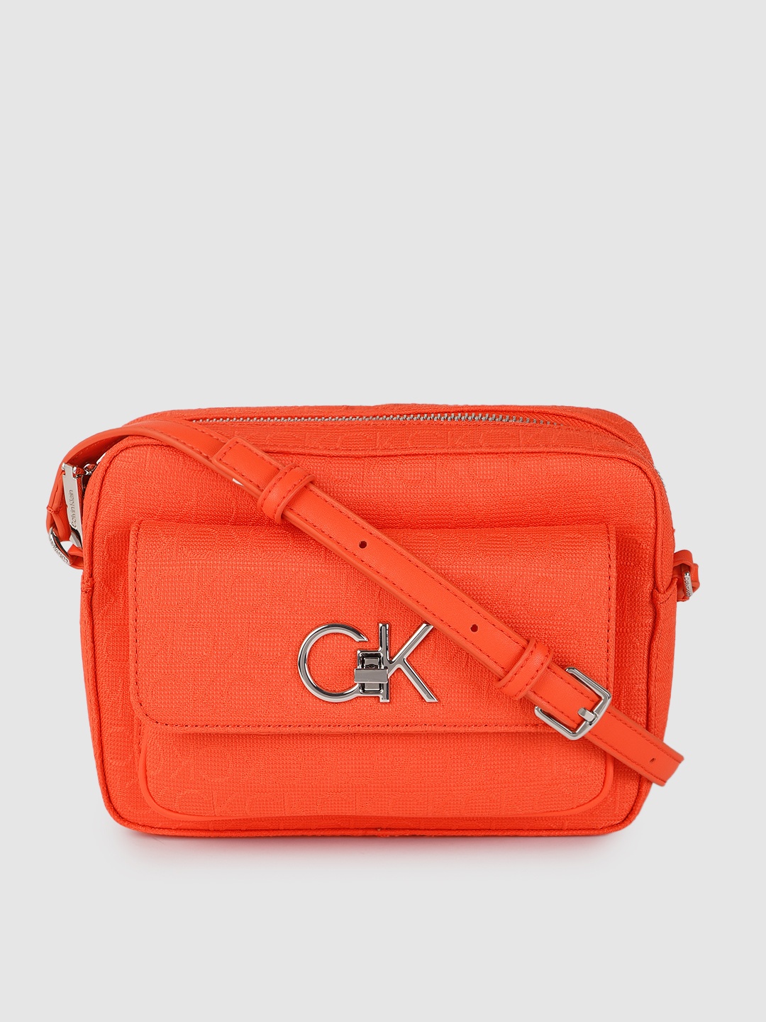 

Calvin Klein Jeans Women Orange Brand Logo Design Camera Bag