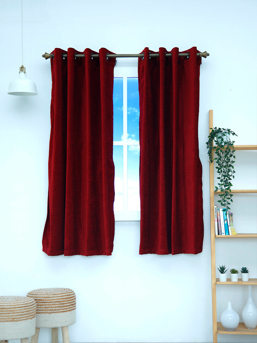 

Ariana Unisex Maroon Curtains and Sheers