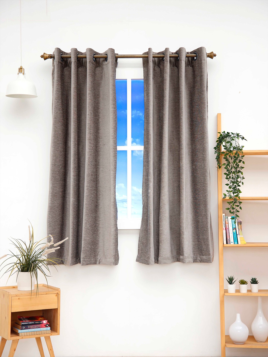 

Ariana Grey Set of 2 Black Out Window Curtain