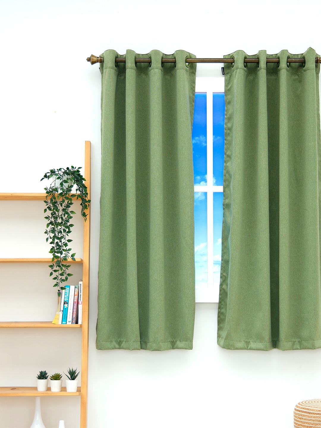 

Ariana Green Set of 1 Black Out Window Curtains