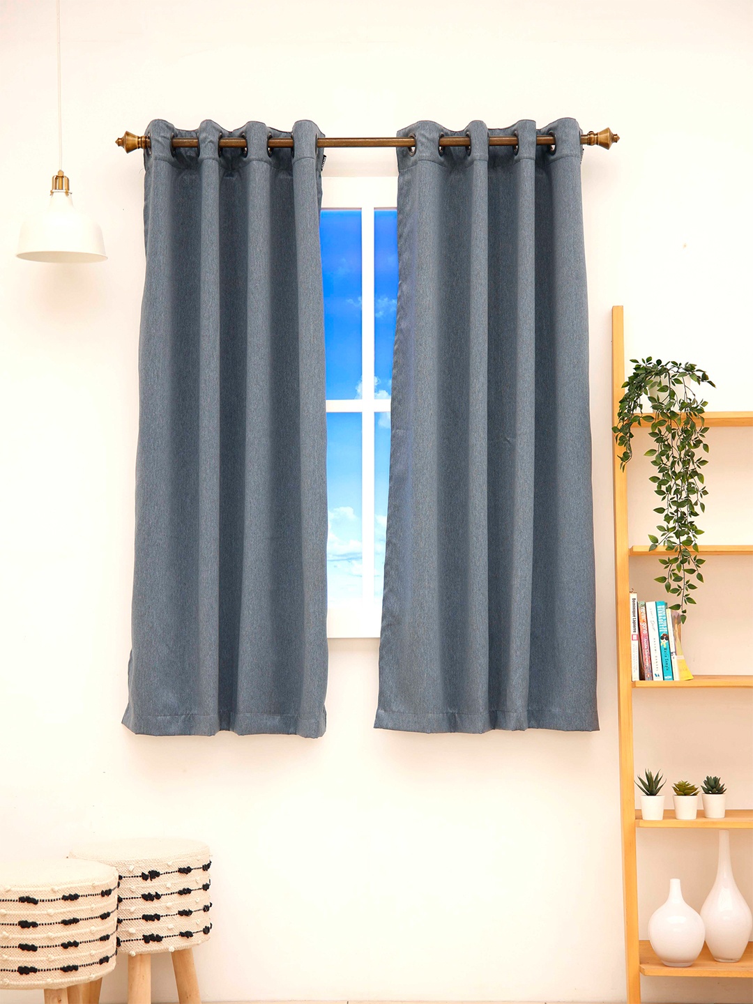 

Ariana Grey Set of 2 Black Out Window Curtain