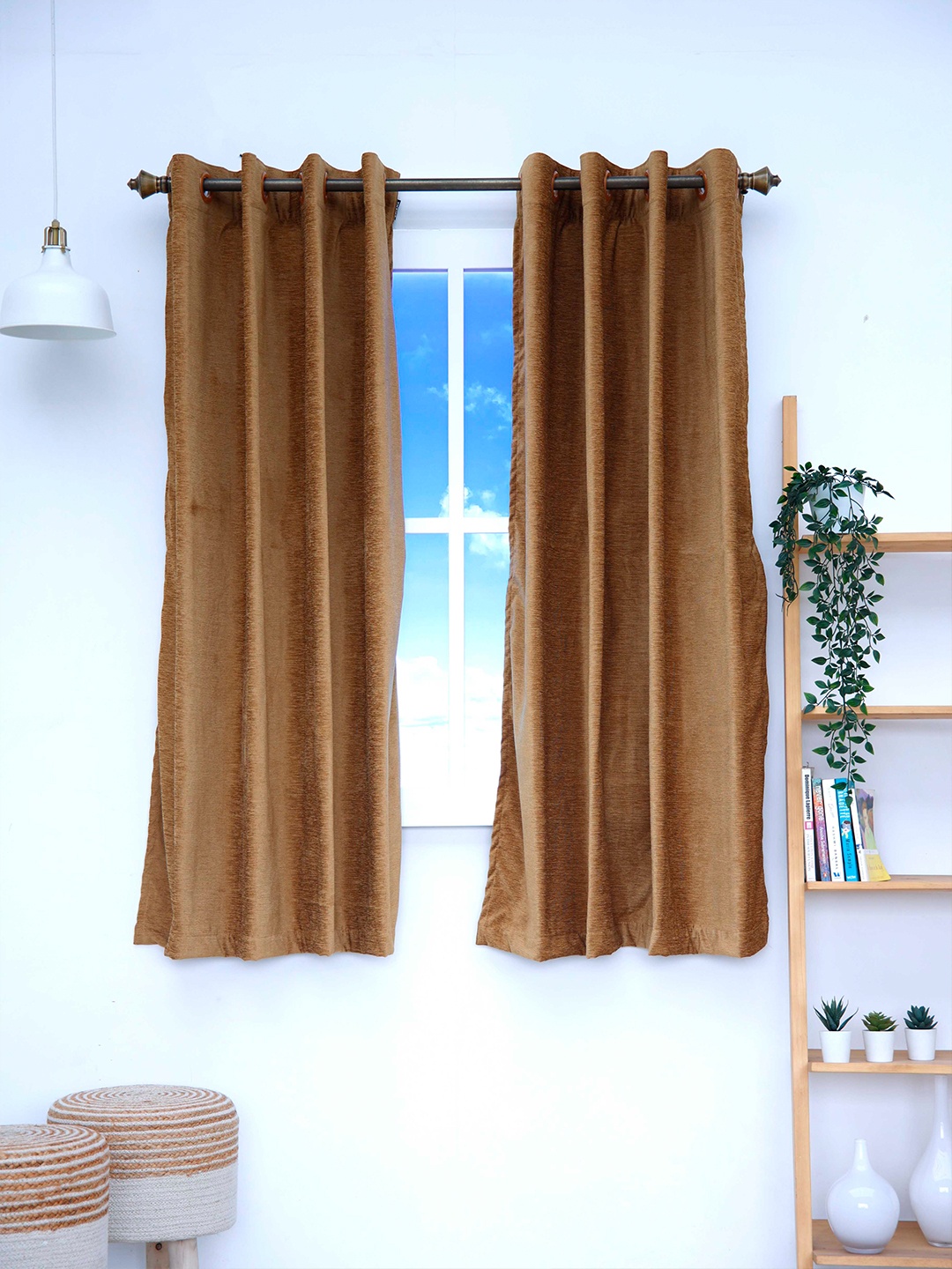 

Ariana Tan Unisex Set of 2 Black Out Window Curtain