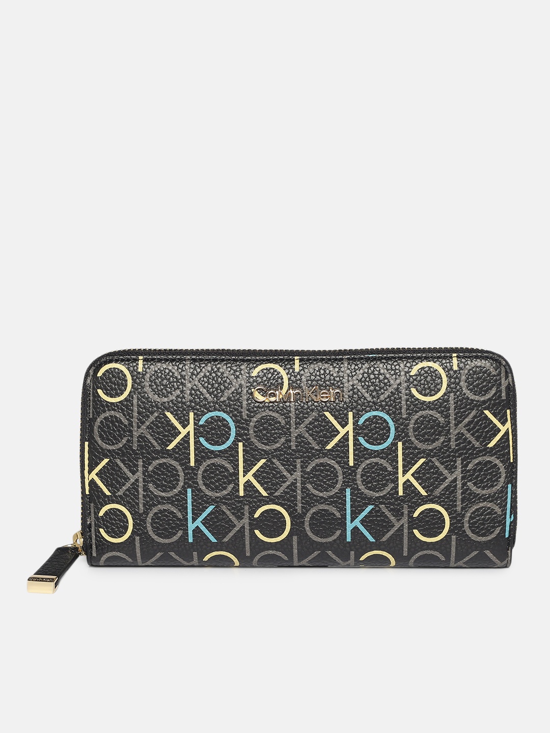 

Calvin Klein Jeans Women Black Brand Logo Printed Zip Around Wallet