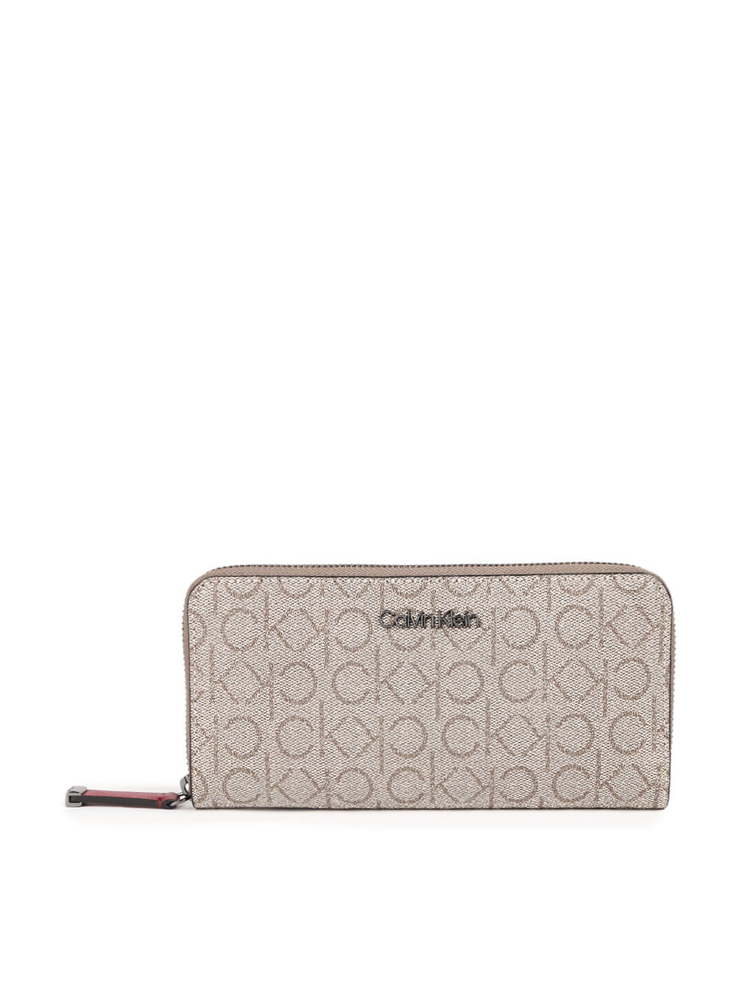 

Calvin Klein Women Beige Textured Zip Around Wallet