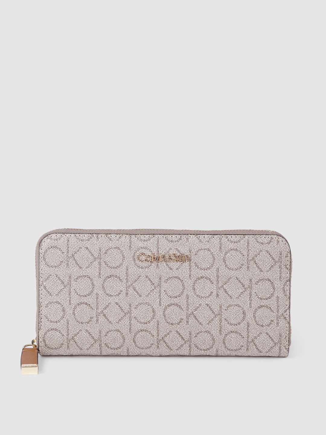 

Calvin Klein Jeans Women Taupe Printed Zip Around Wallet