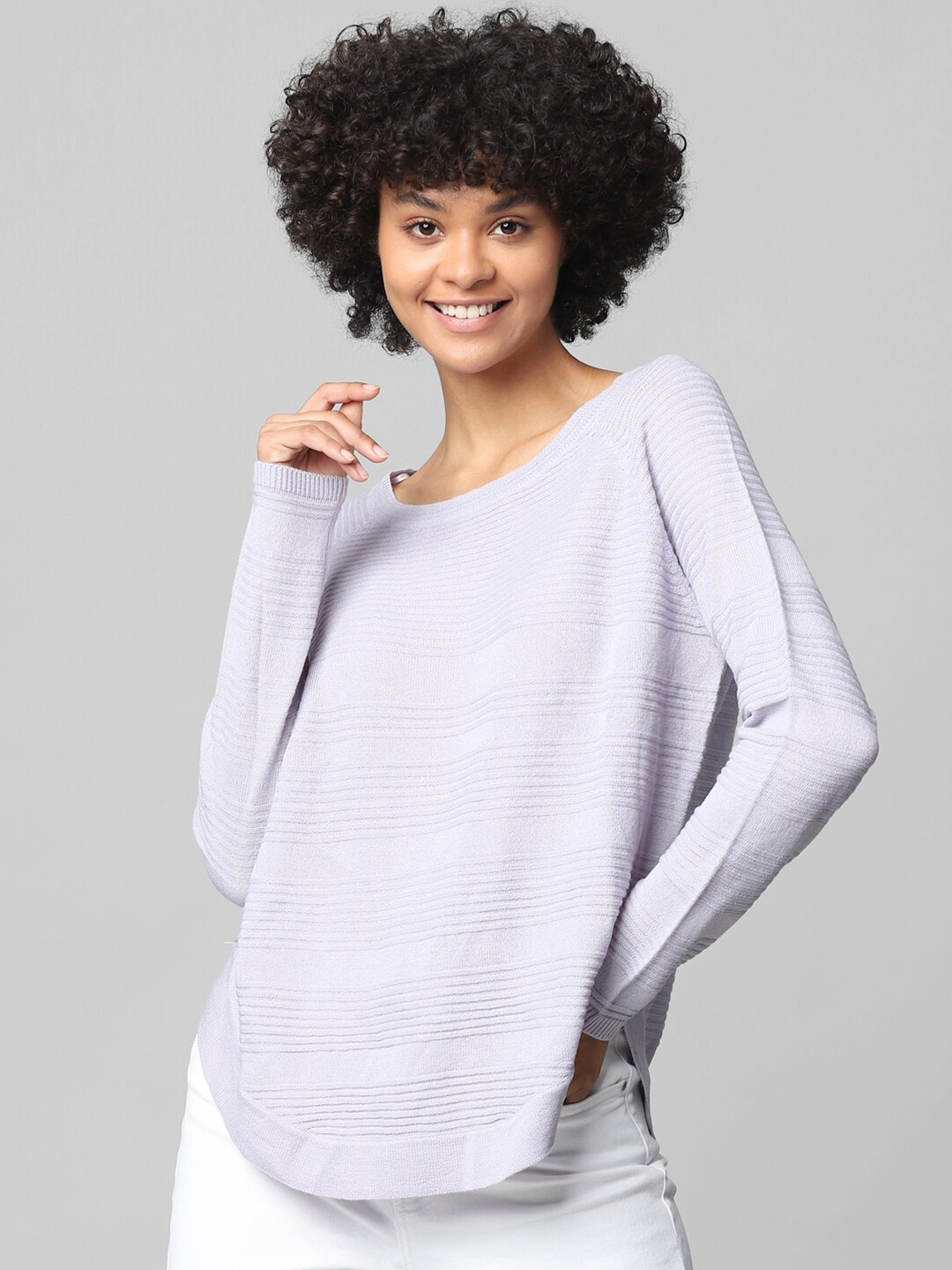 

ONLY Women Blue Acrylic Pullover