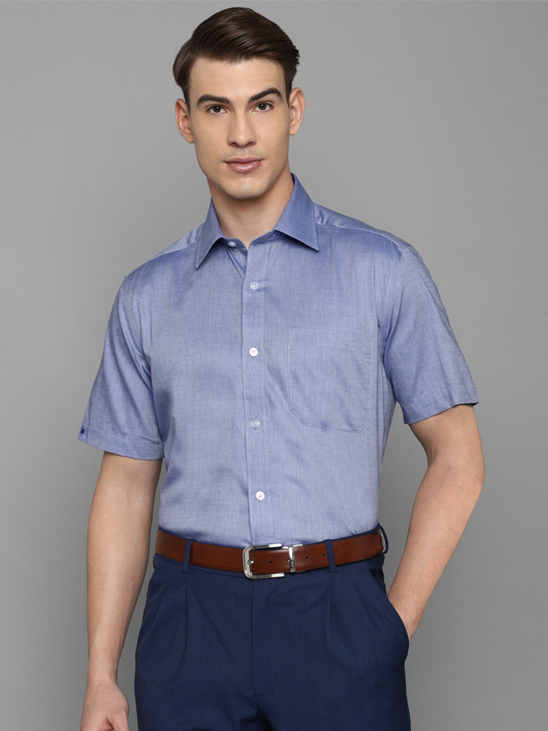 

Louis Philippe Men Blue Casual Shirt