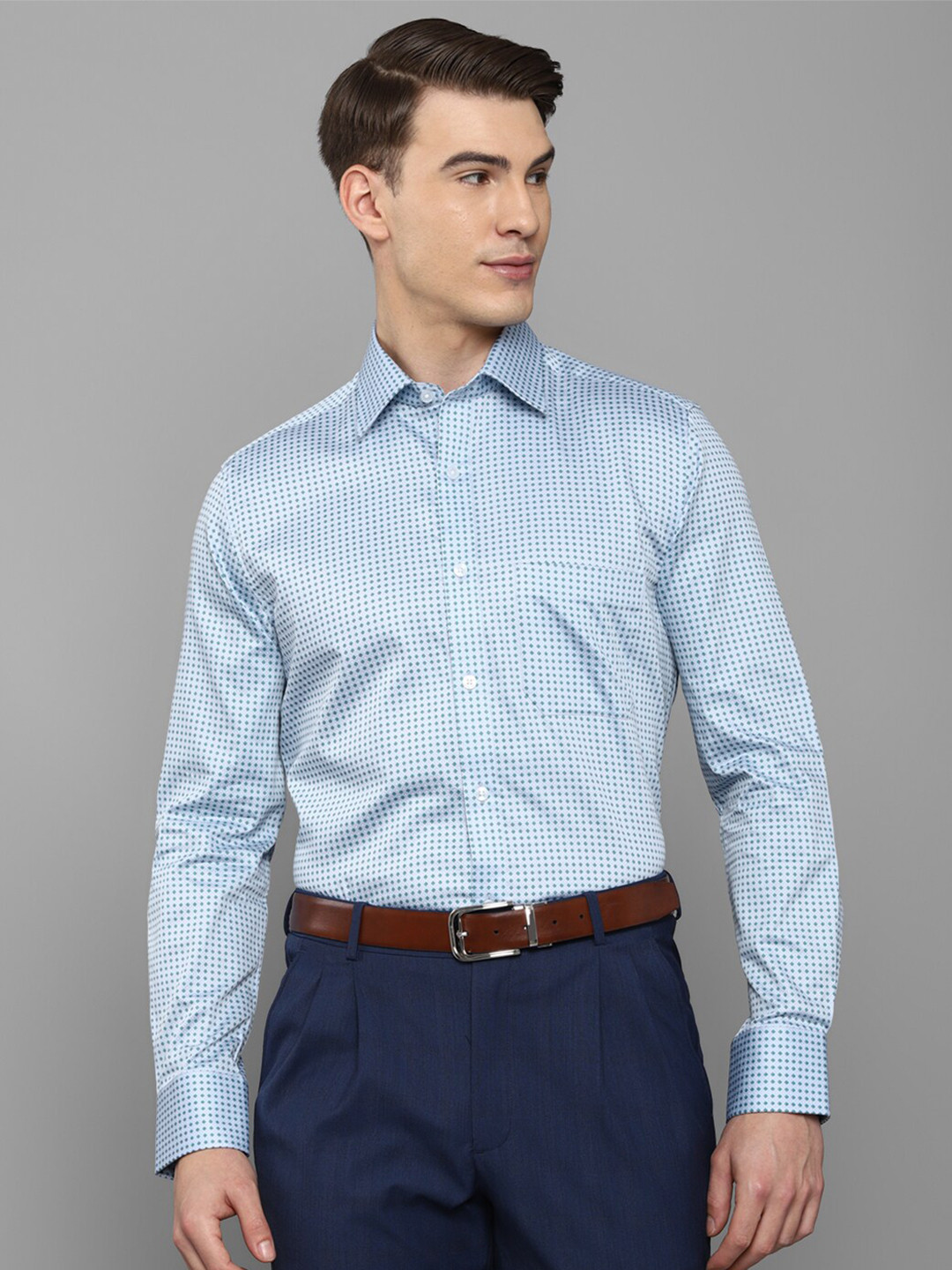 

Louis Philippe Men Blue Printed Casual Shirt