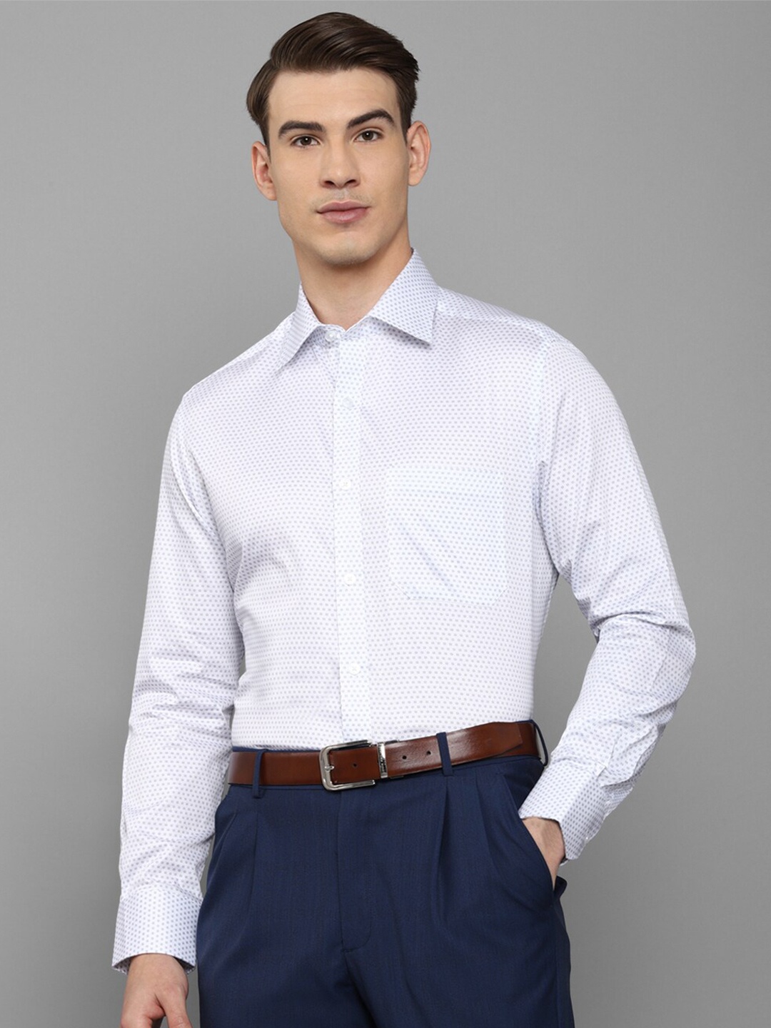 

Louis Philippe Men White Printed Casual Shirt