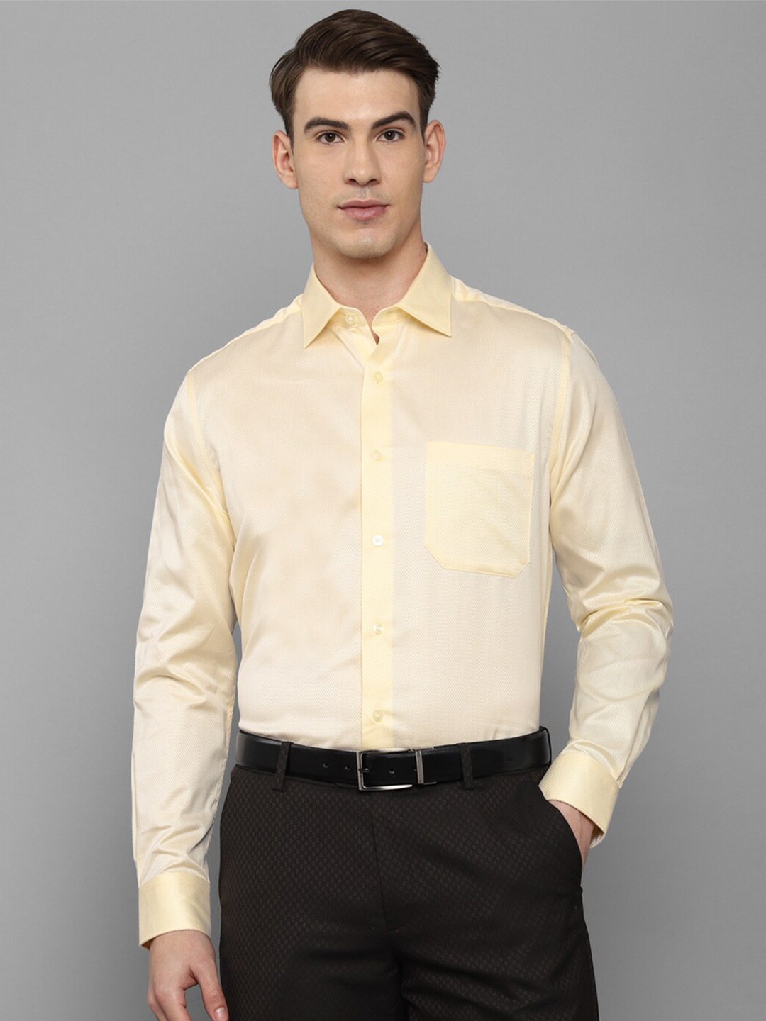 

Louis Philippe Gods & Kings Men Yellow Giza Cotton Casual Shirt