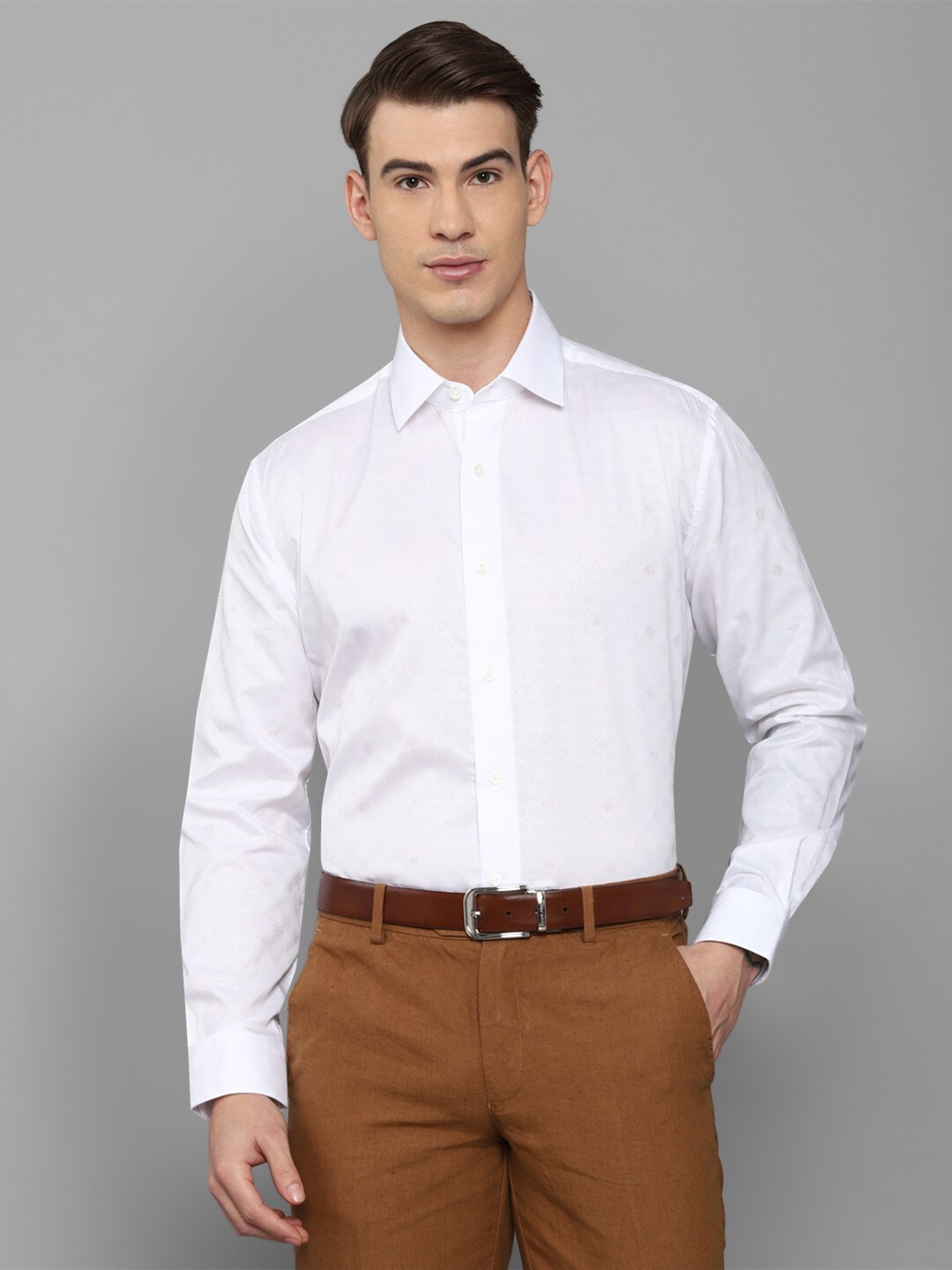

Luxure by Louis Philippe Men White Semi Sheer Casual Shirt
