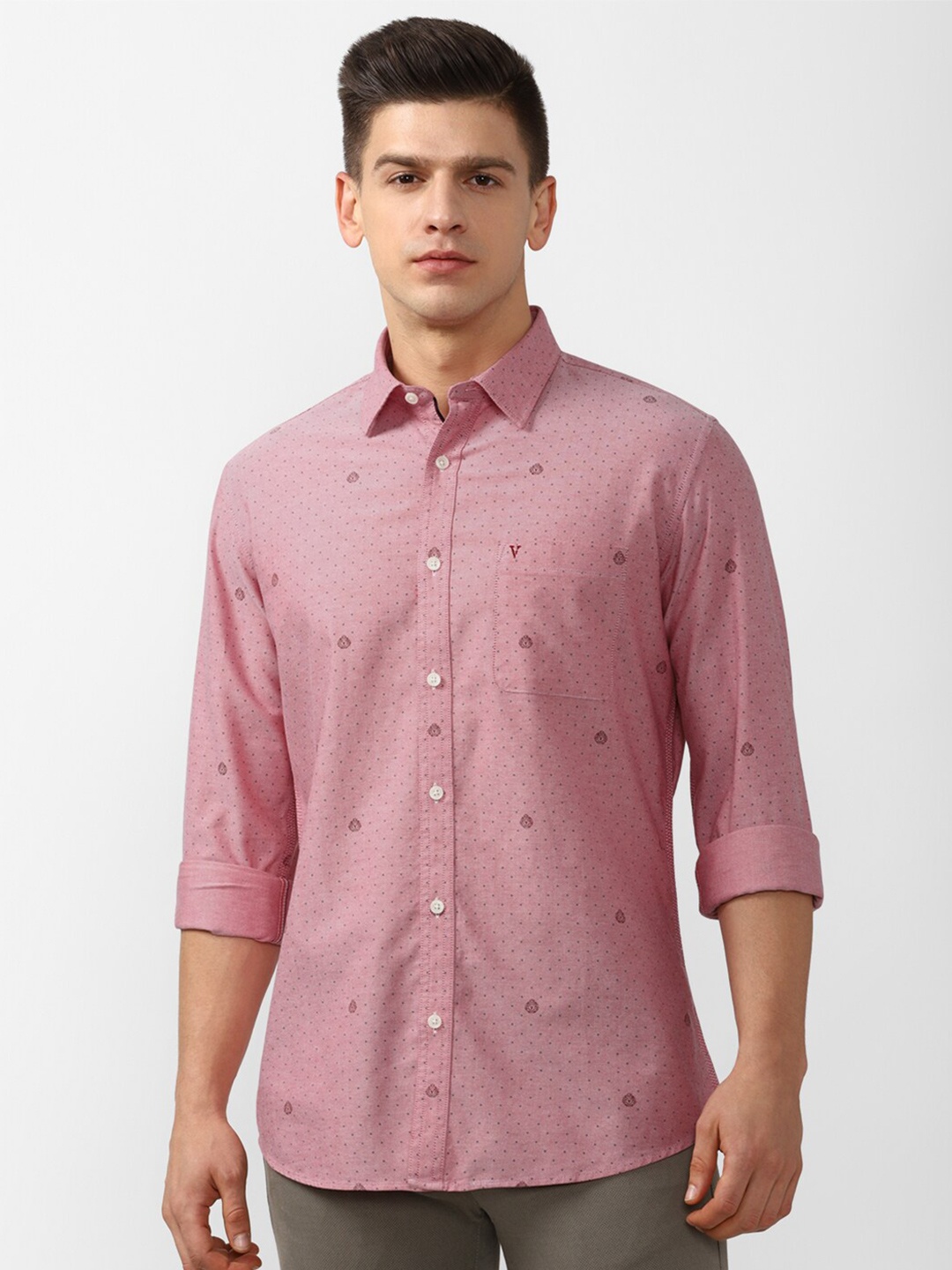 

Van Heusen Sport Men Pink Slim Fit Printed Casual Shirt