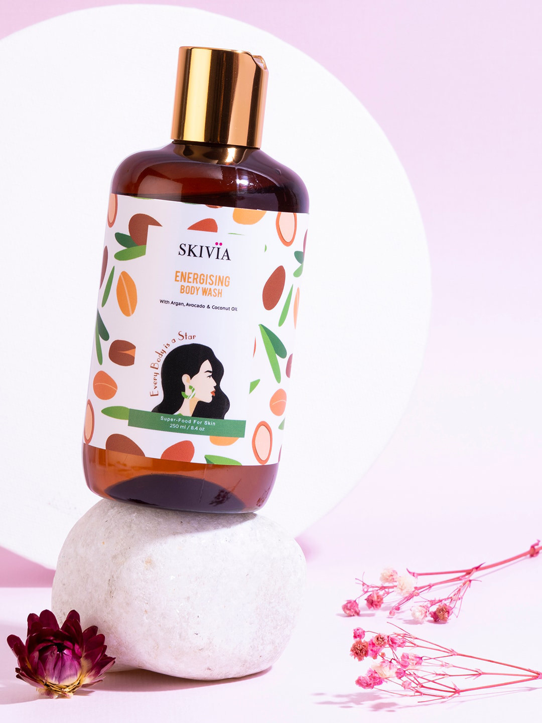

SKIVIA Paraben Free & Vegan Energising Body Wash with Avocado Oil & Coconut Oil - 250 ml, White