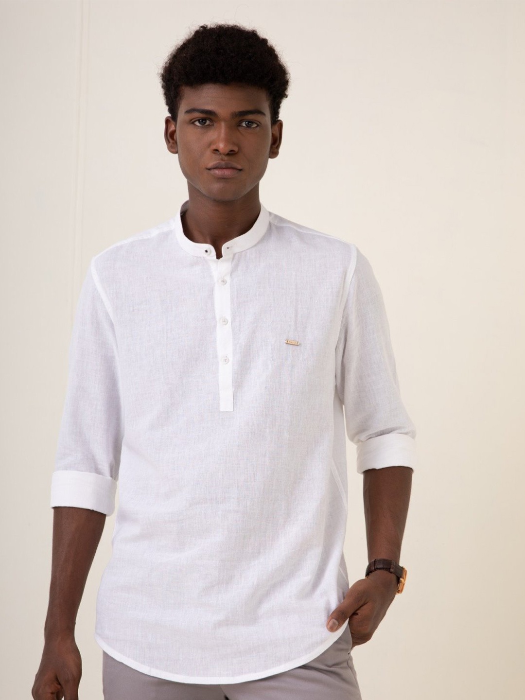 

Turtle Men White Organic Cotton Solid Semiformal Shirt