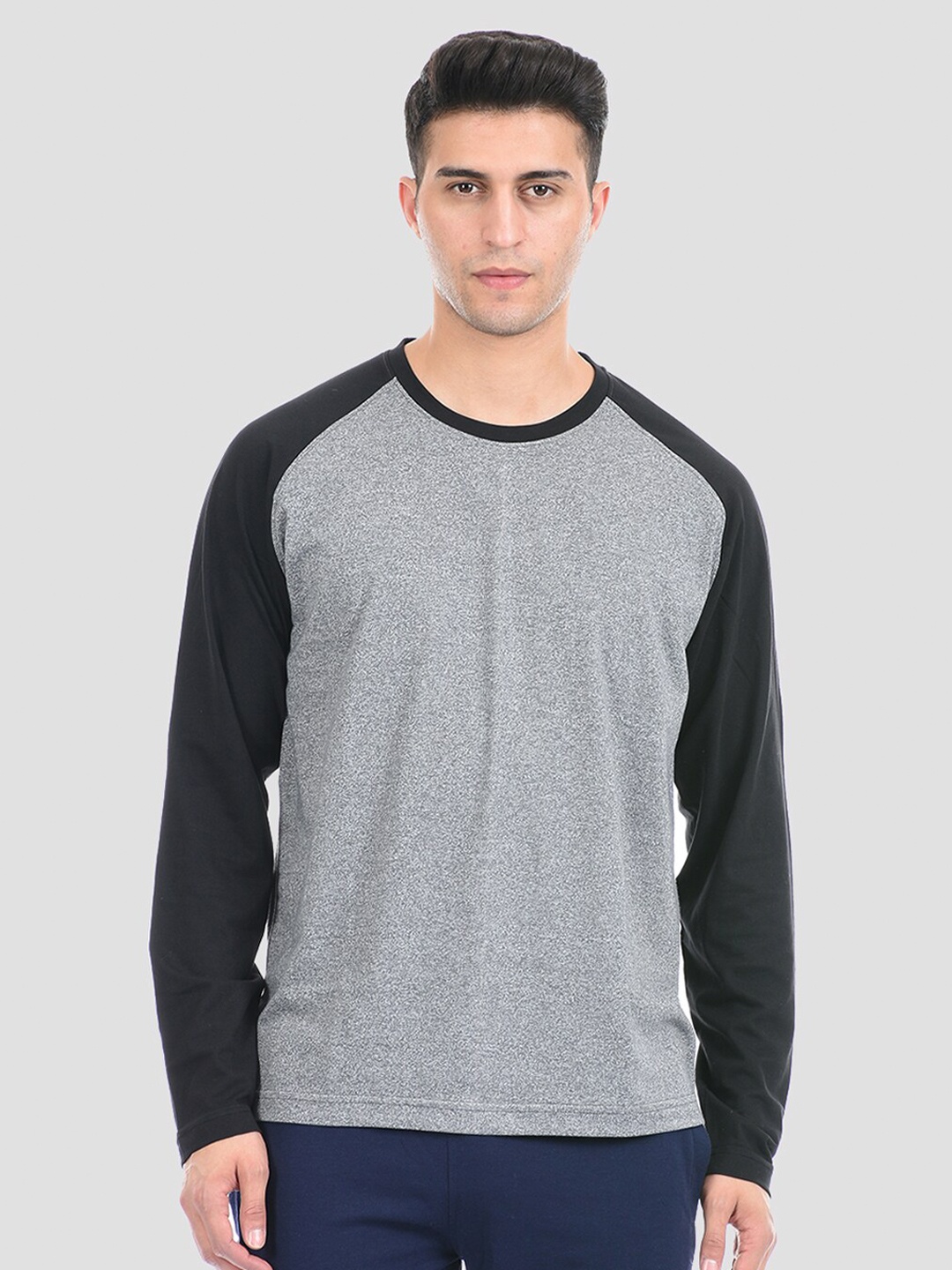 

ONEWAY Men's Self Design Black T-Shirt