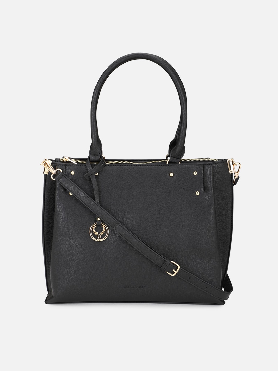 

Allen Solly Black PU Structured Handheld Bag