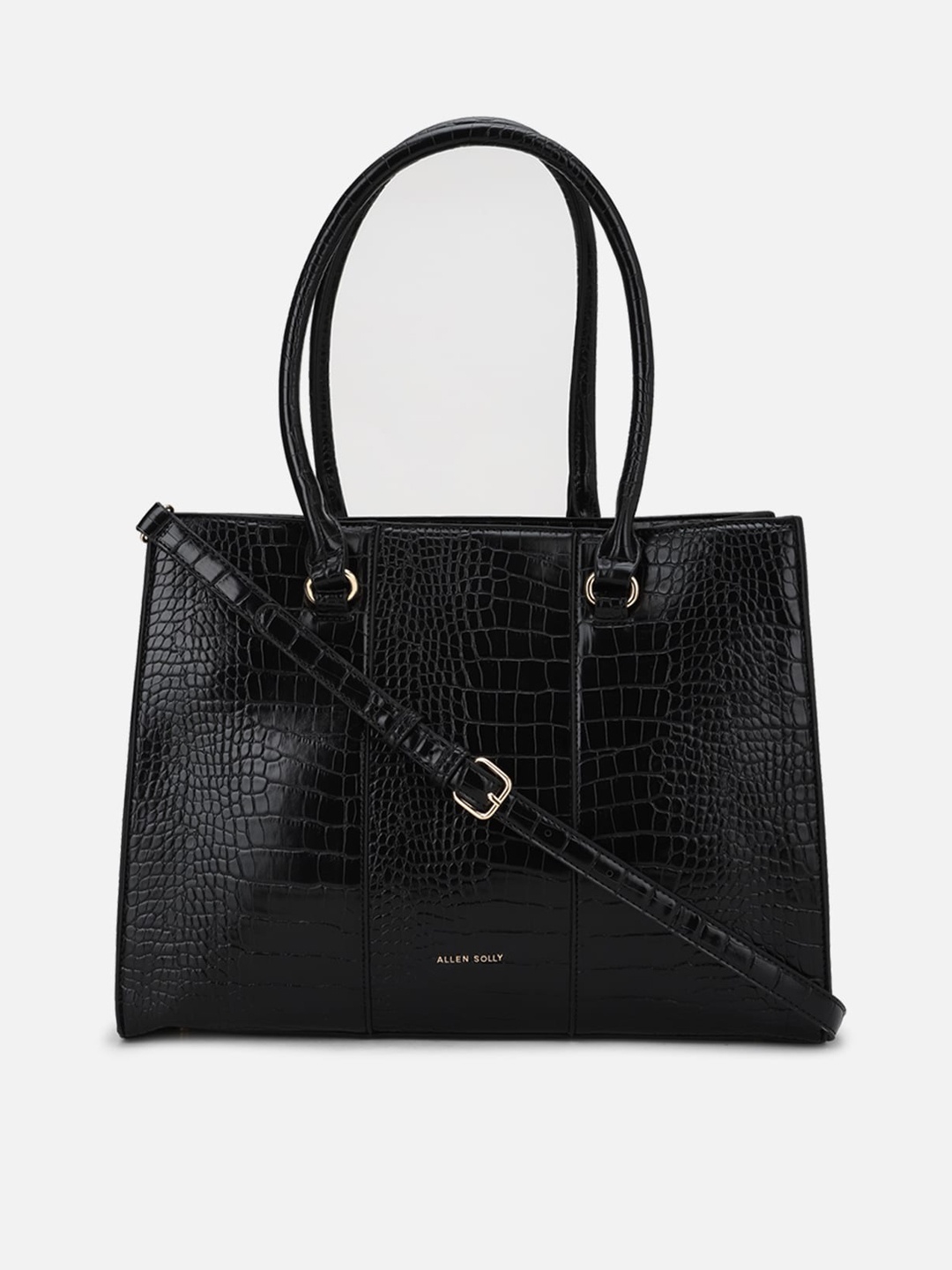 

Allen Solly Black Animal Textured PU Shopper Shoulder Bag