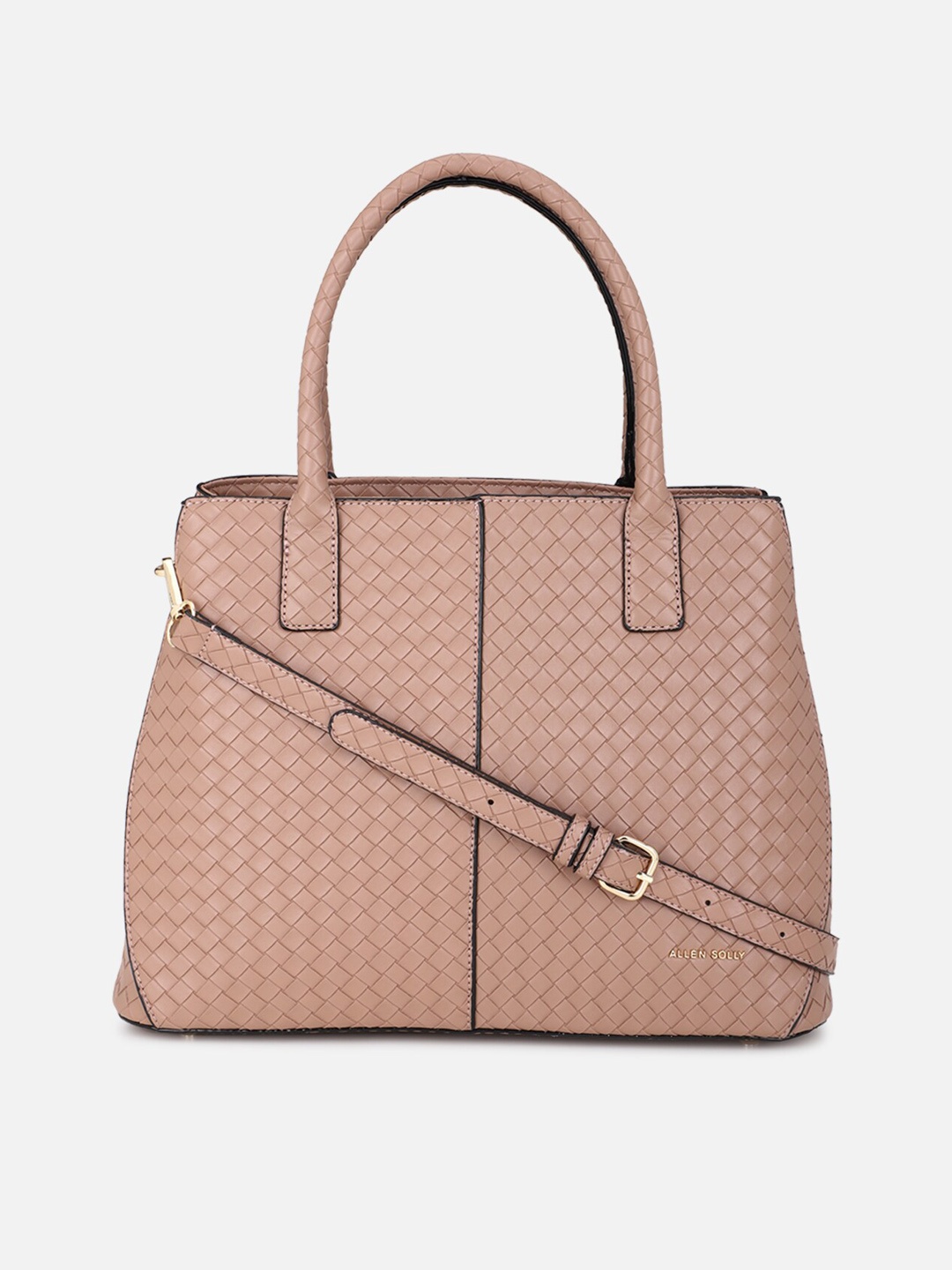 

Allen Solly Khaki PU Structured Handheld Bag with Quilted