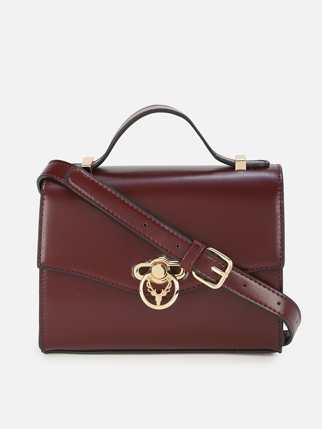 

Allen Solly Brown PU Structured Satchel