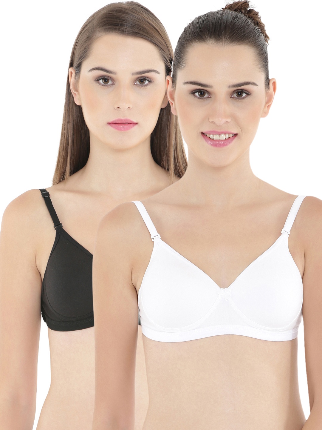 

Floret Pack of 2 Medium-Coverage T-shirt Bras T3029, Black