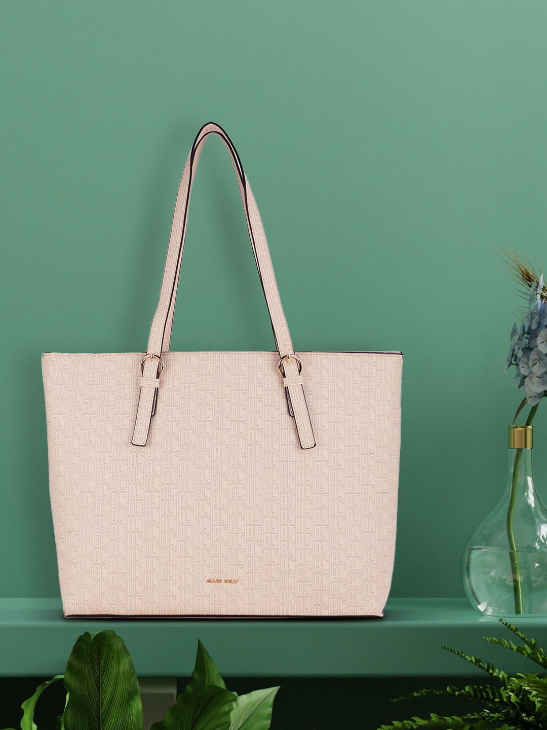 

Allen Solly Cream-Coloured Textured PU Oversized Shopper Shoulder Bag