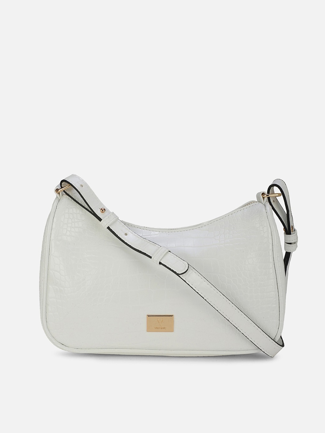 

Allen Solly White PU Half Moon Textured Sling Bag
