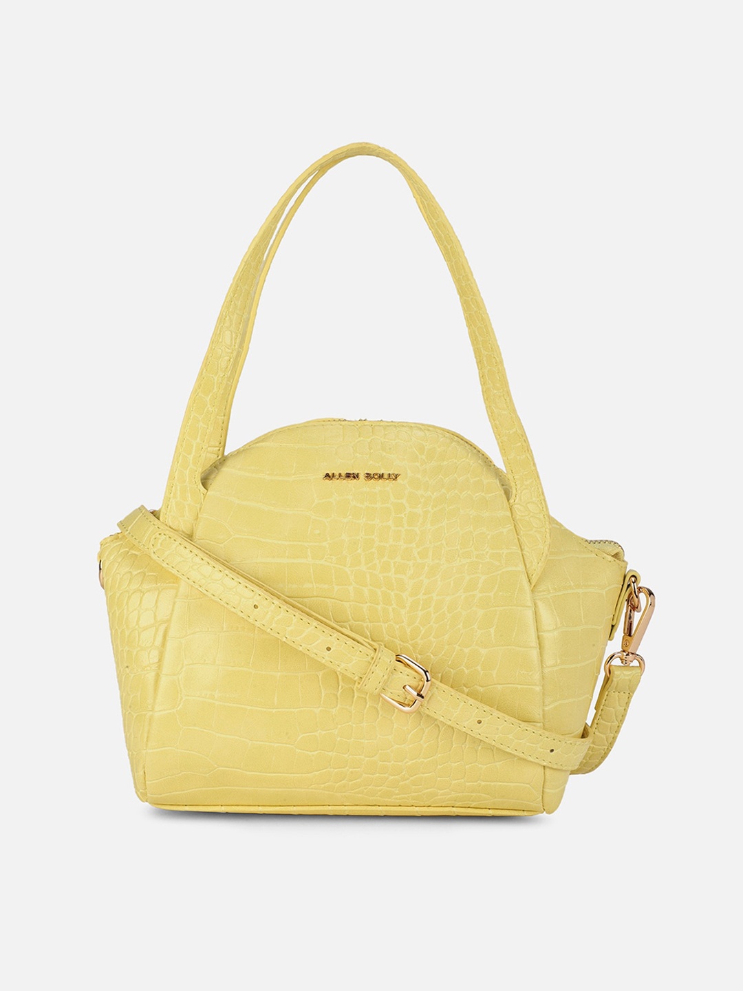 

Allen Solly Yellow PU Structured Handheld Bag with Quilted