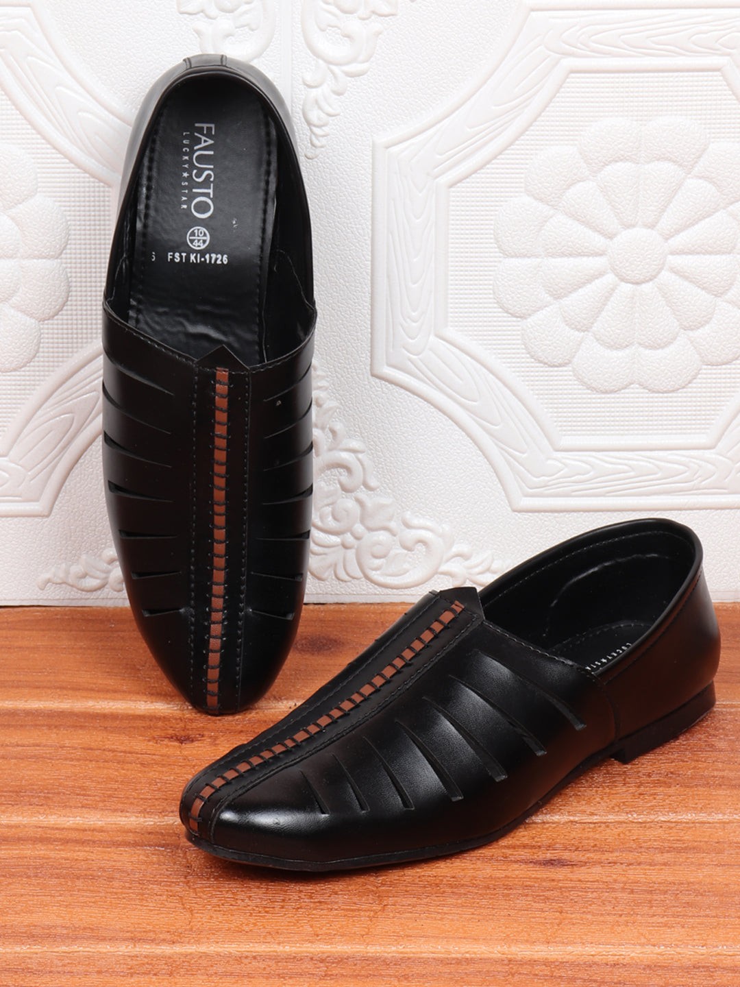 

FAUSTO Men Black PU Slip-On Sneakers
