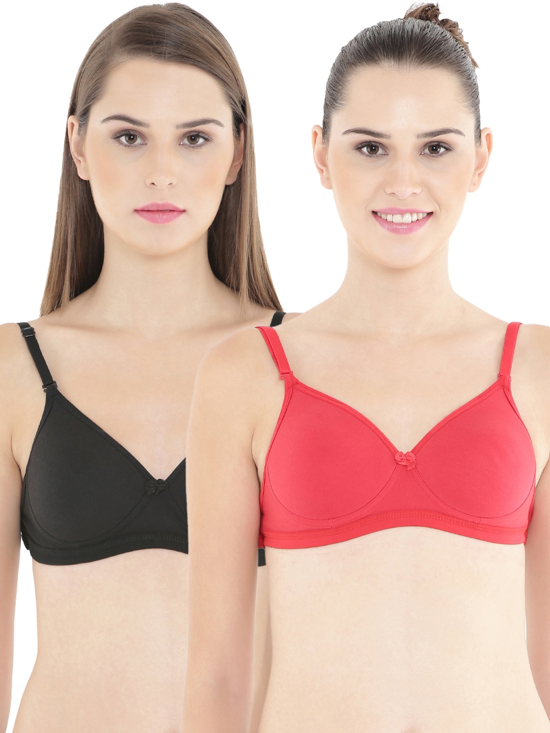 

Floret Pack of 2 Full-Coverage Push-Up Bras T3029, Black