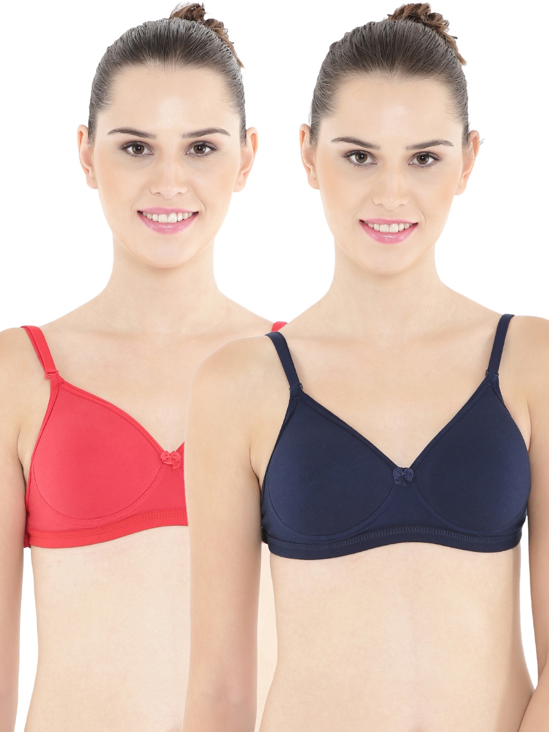 

Floret Pack of 2 Full-Coverage Push-Up Bras T3029, Navy blue