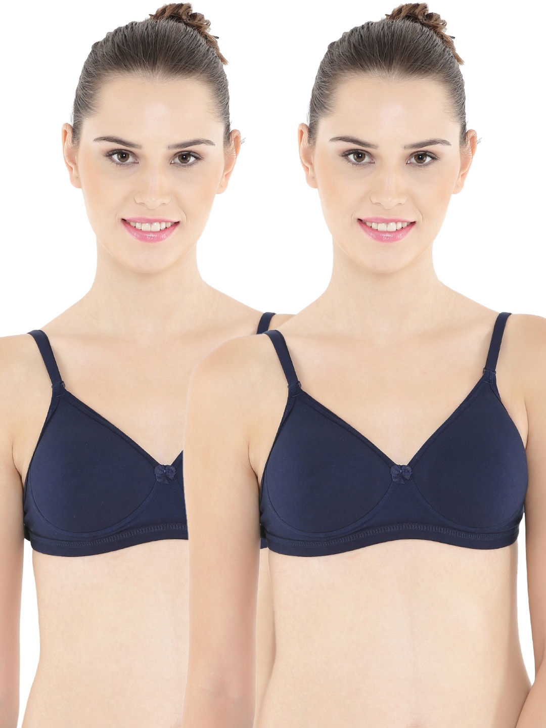 

Floret Pack of 2 Navy Full-Coverage Push-Up Bras T3029, Navy blue