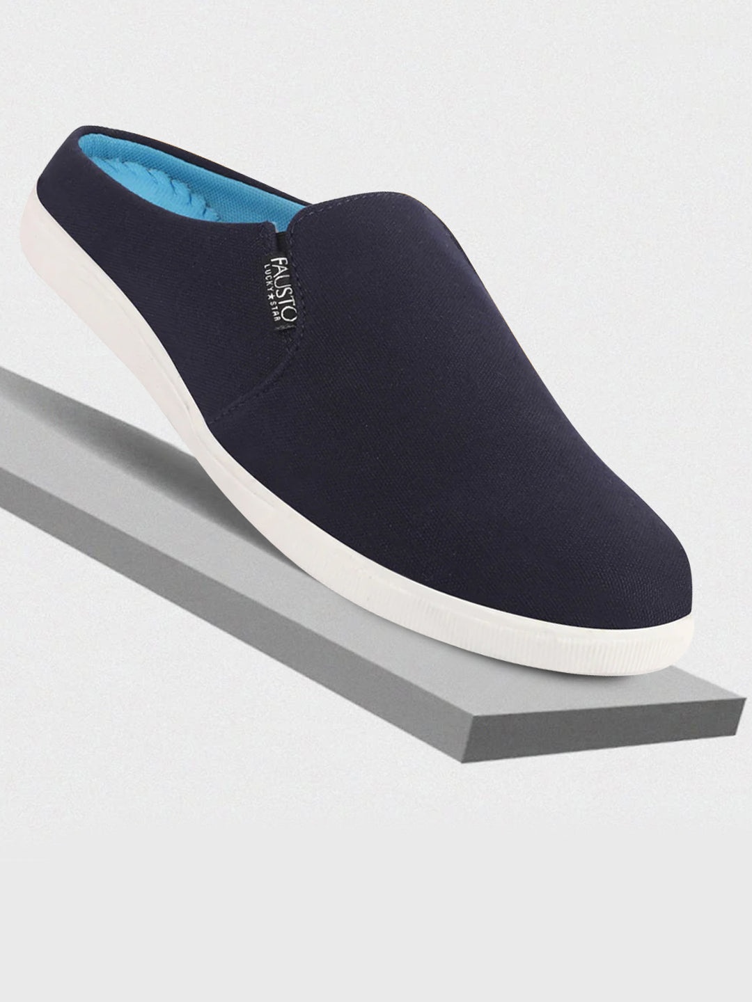 

FAUSTO Men Navy Blue Colourblocked Slip-On Sneakers
