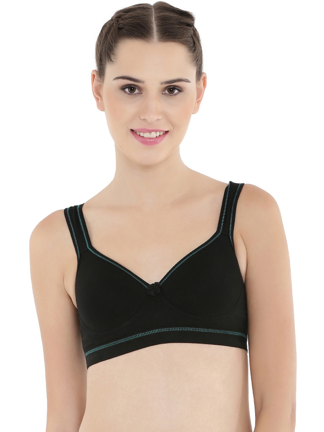 

Floret Black Solid Non-Wired Heavily Padded Sports Bra T3031_Black