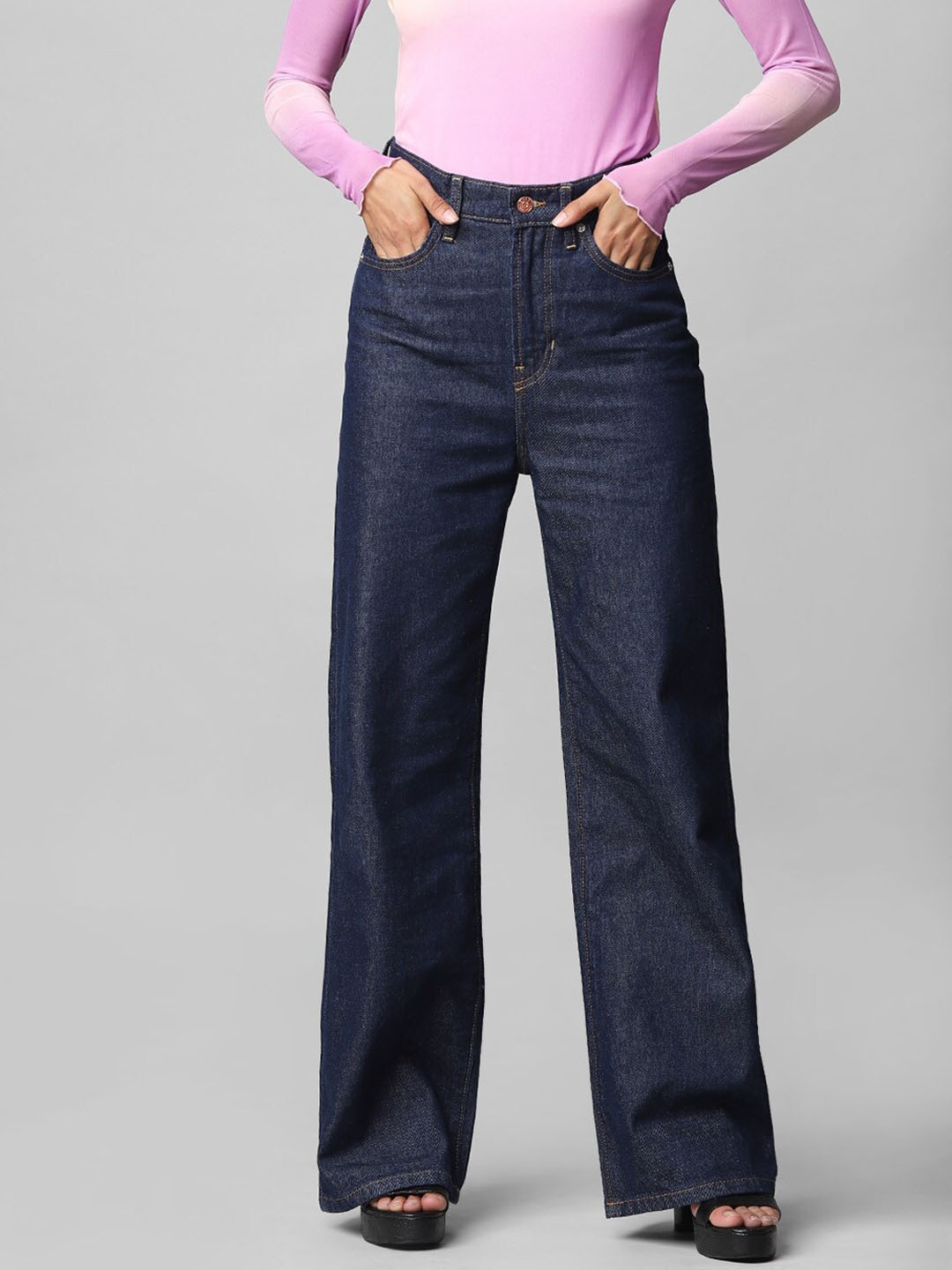 

ONLY Women Dark Blue High-Rise Denim