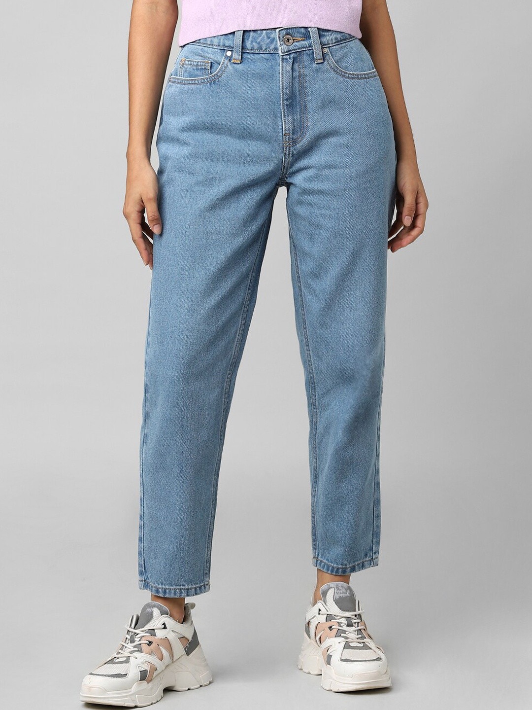 

ONLY Women Blue Relaxed Fit High-Rise Jeans