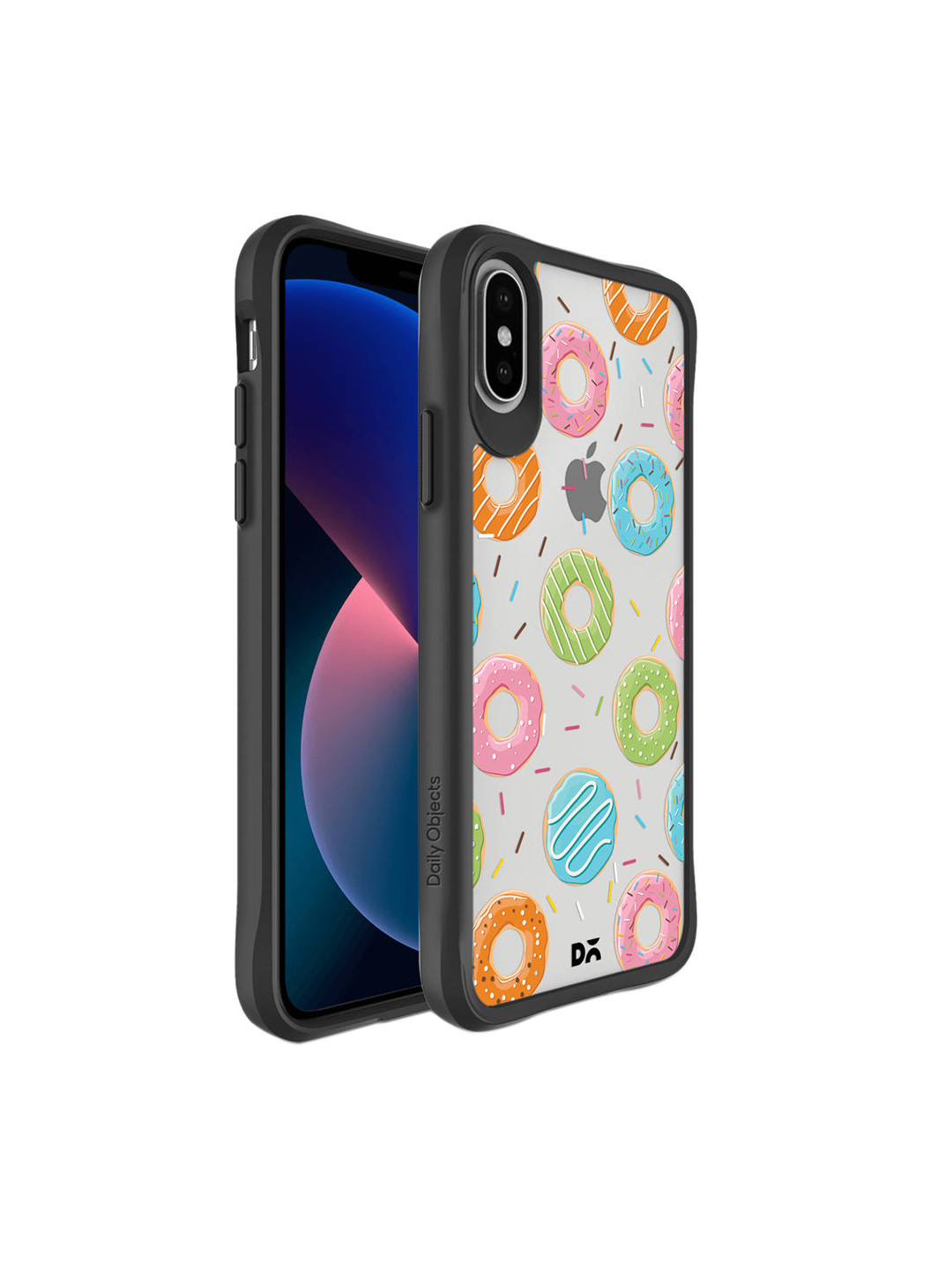 

DailyObjects Grey & Pink Doughnut Icon Black Hybrid Clear iPhone XS Back Case