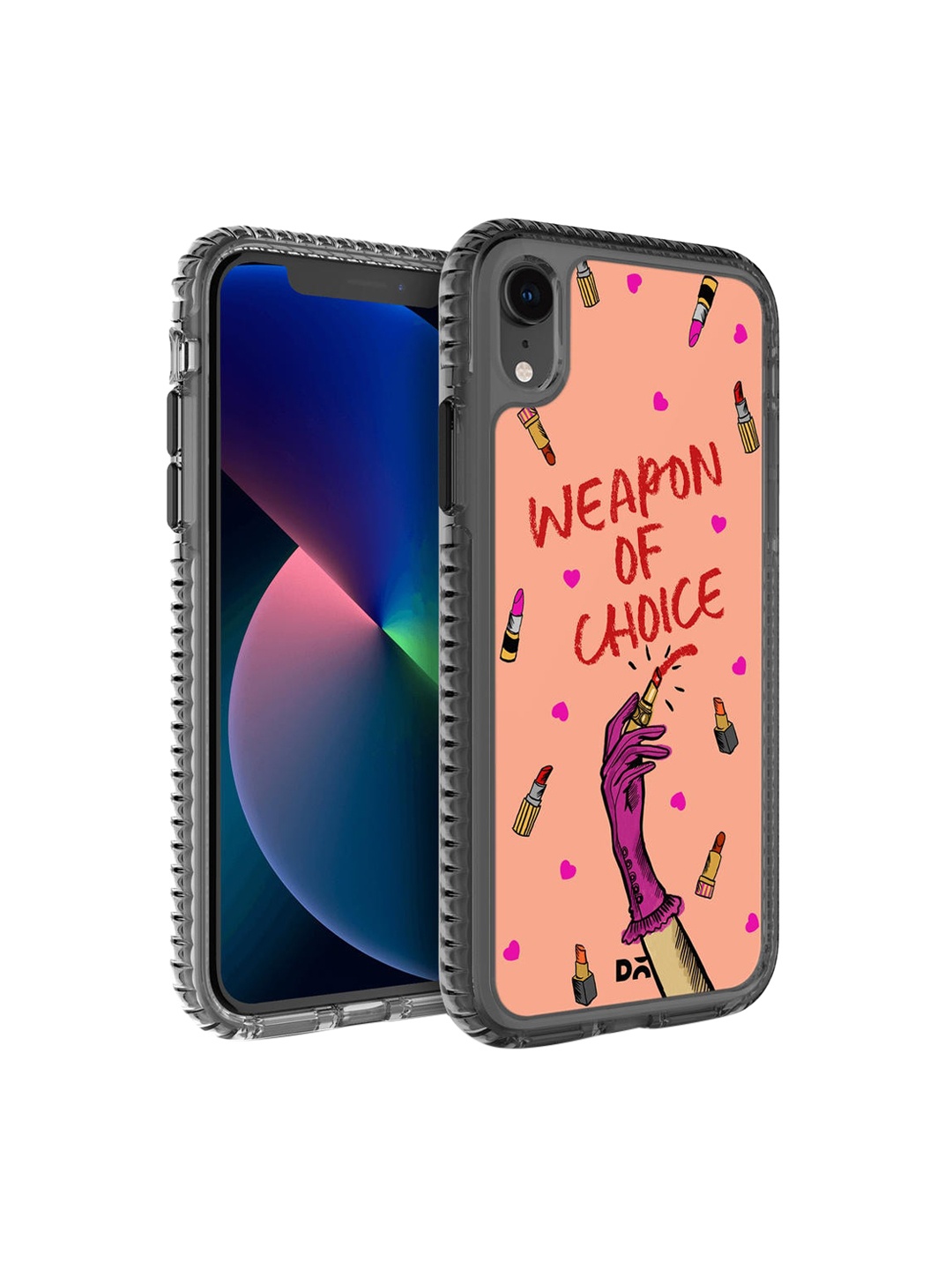 

DailyObjects Peach-Coloured & Black Weapon of Choice iPhone XR Back Case