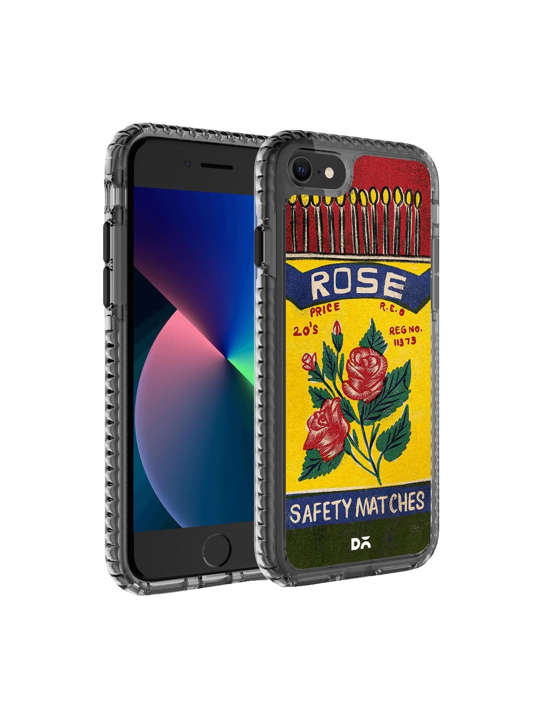 

DailyObjects Yellow & Black Rose Matchbox iPhone 7 Back Case