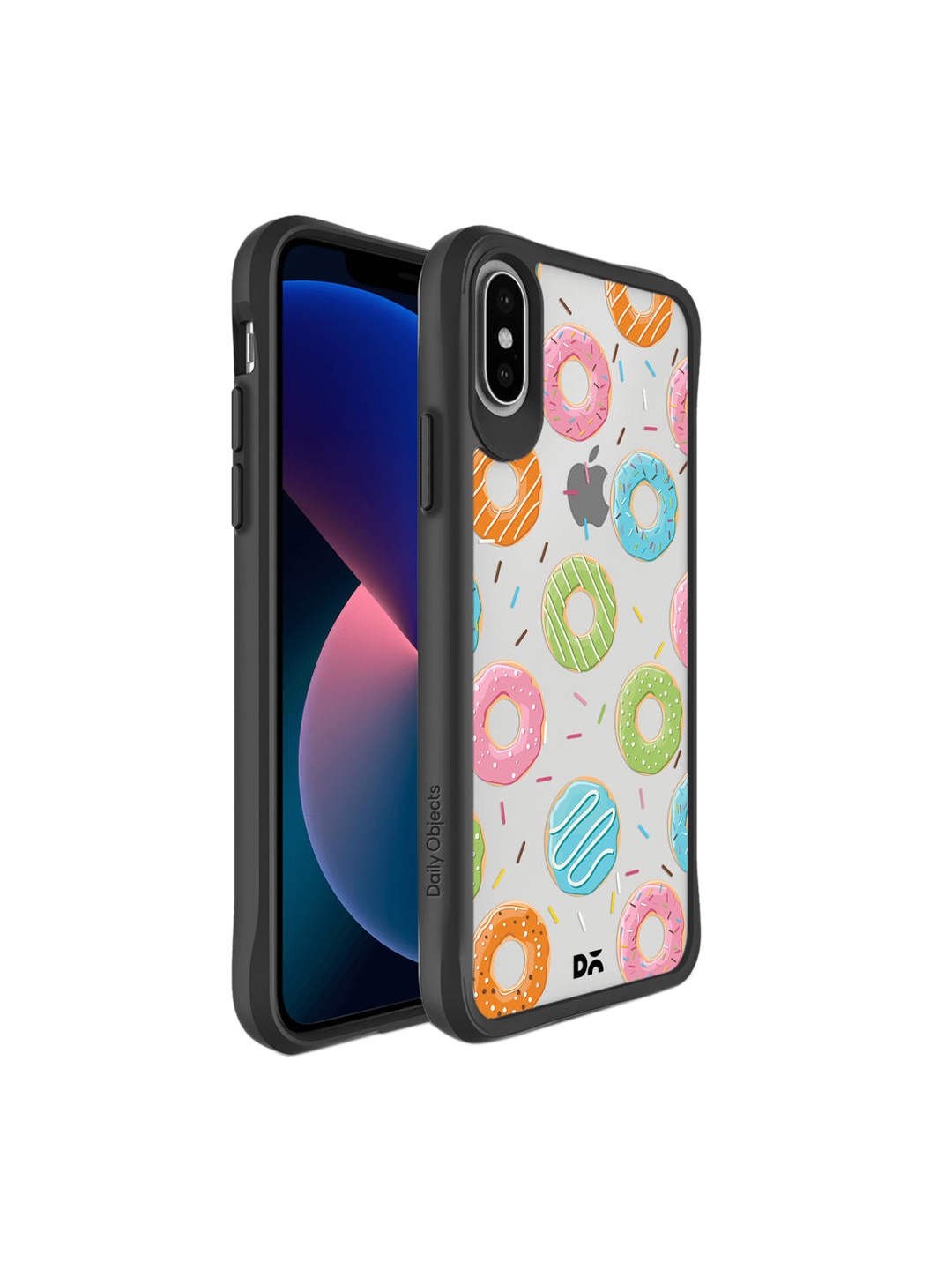 

DailyObjects Black & Blue Doughnut Icon Hybrid Clear iPhone X Back Case