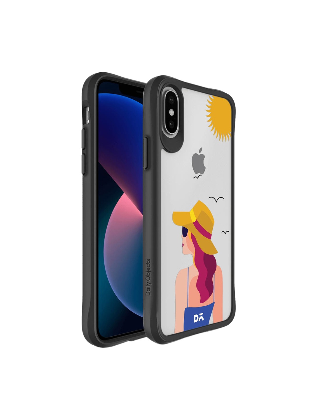 

DailyObjects Black & Yellow Sun Tan Black Hybrid Clear iPhone XS Back Case