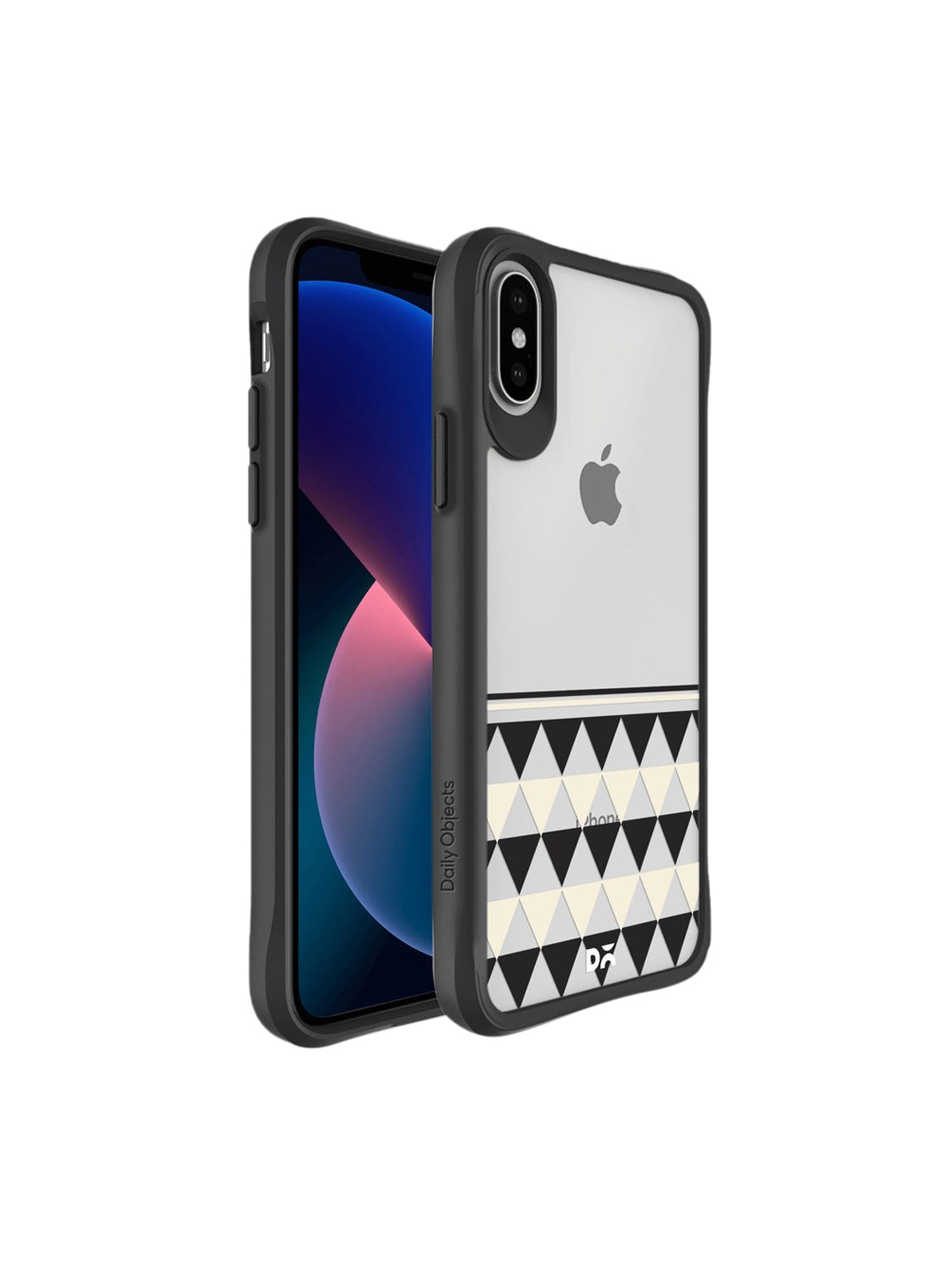 

DailyObjects Black & White Triangles Duo Hybrid Clear iPhone X Back Case