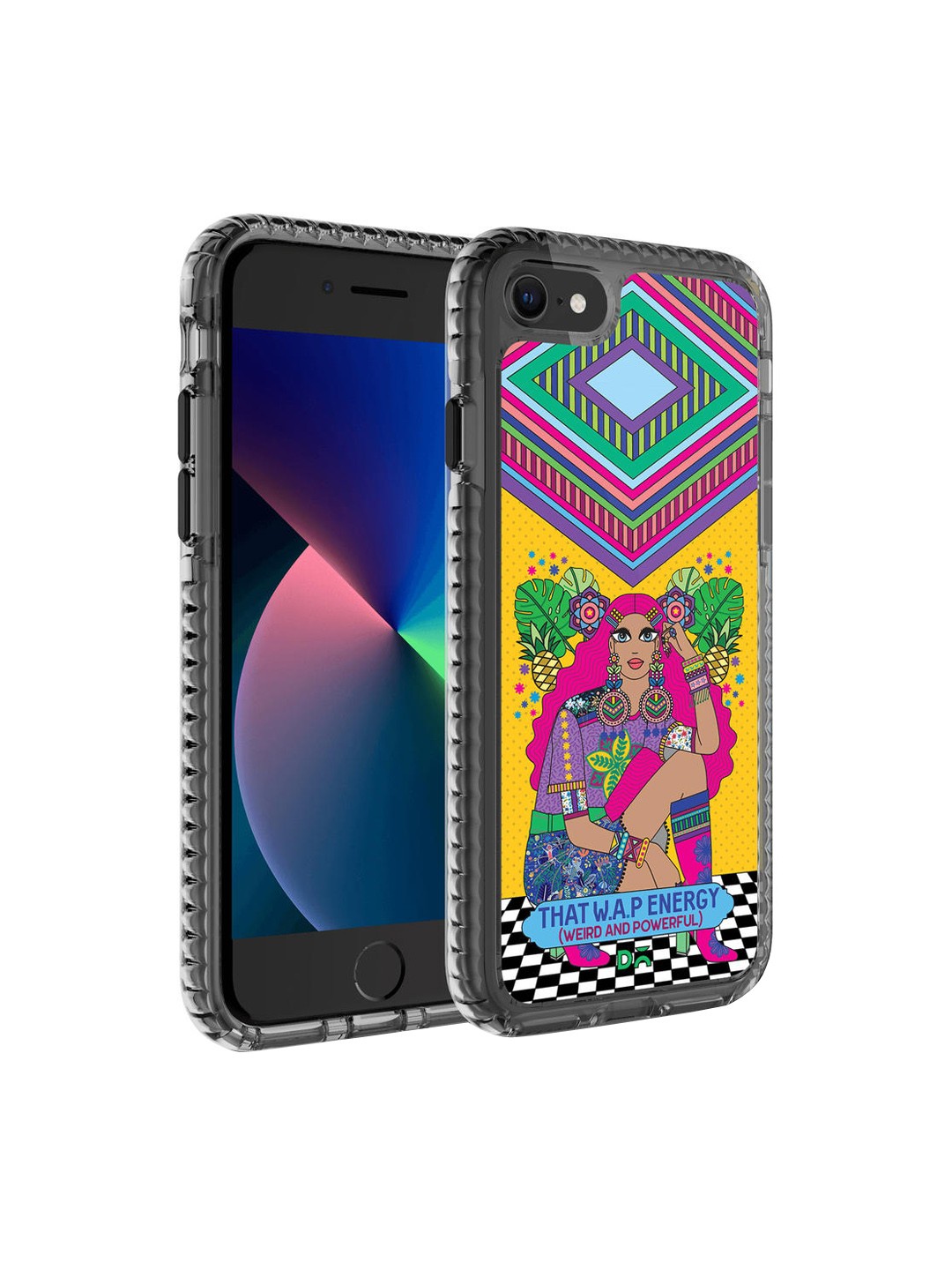 

DailyObjects Pink & Yellow Printed Weird & Powerful Stride 2.0 iPhone SE 2020 Phone Back Case