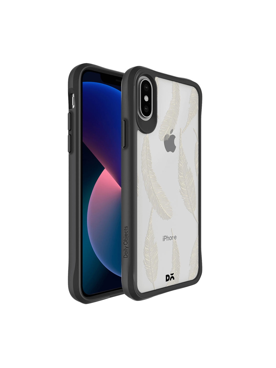 

DailyObjects Off-White Feathers Black Hybrid Solid iPhoneXS Max Phone Case